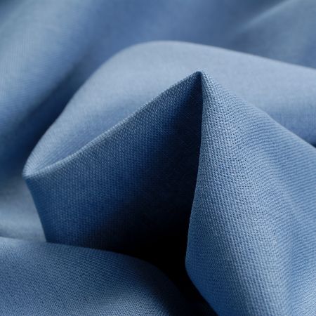 Len pružný viskoza směs jeans pastelově modrá