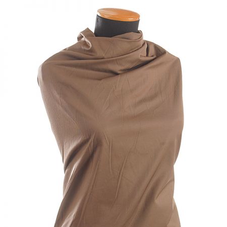 Bavlněná pružná látka khaki hnědá keprová vazba