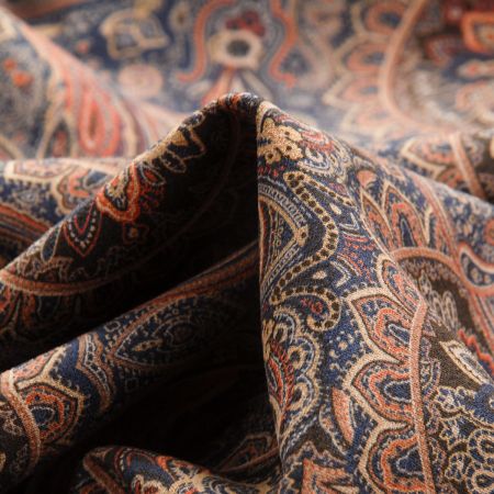 Úplet nurek krepa paisley modrá/hnědá