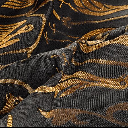 Replika historické látky Arras zlatý/černý