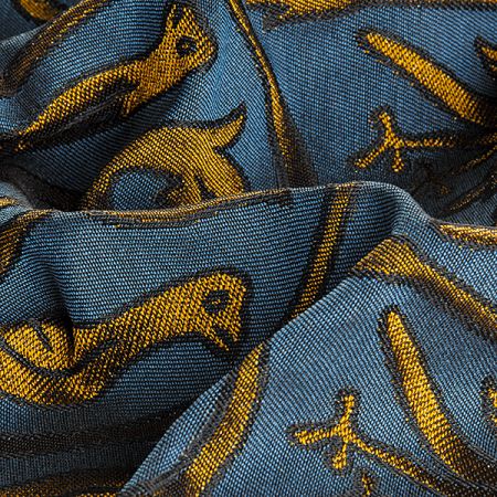 Replika historické látky Arras zlatý/modrý