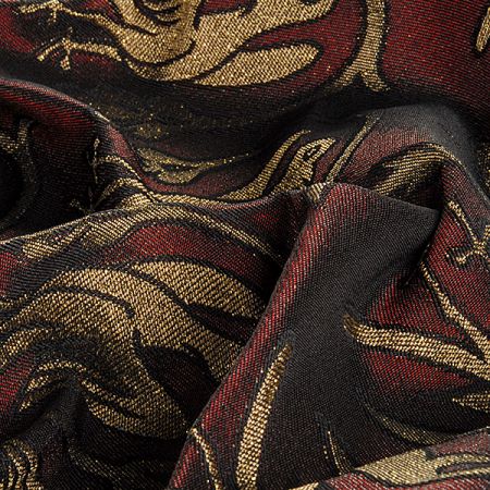 Replika historické látky Arras zlatý/vínový