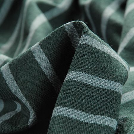 Bavlněná pletenina vzor proužků tmavě zelená