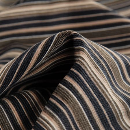 Manšestr prací kord proužky zelenobéžové