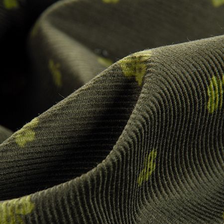 Manšestr prací kord zelené kytičky