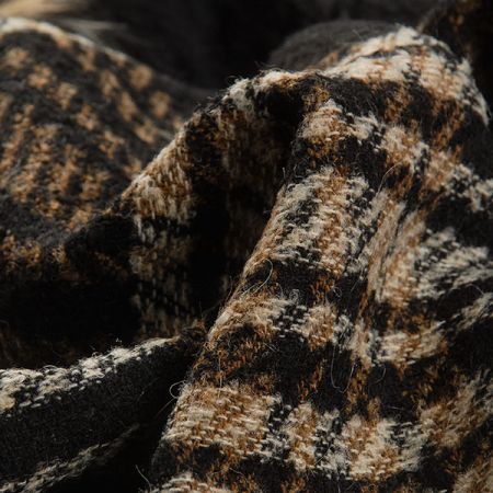 Vlna směs silnější látka s vlasem vzor kostka