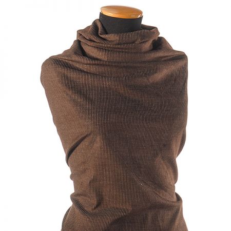 Pružný manšestr jemný vlas melír hnědá/sv.šedá