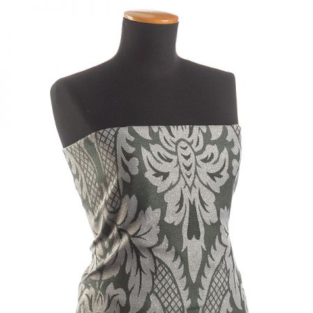 Replika historické tkaniny Rokoko tm. zelená/rex