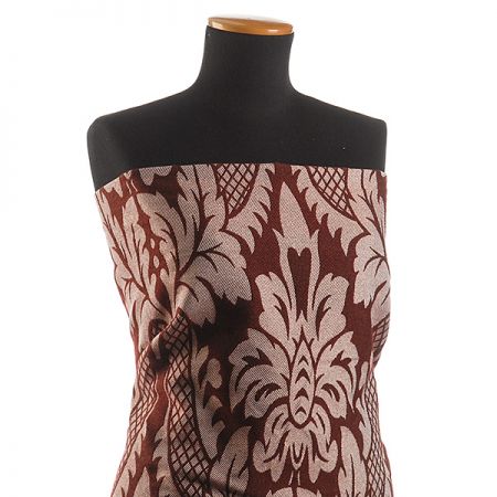 Replika historické tkaniny Rokoko hnědovínová/rex