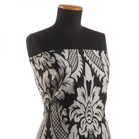 Replika historické tkaniny Rokoko bílá/černá