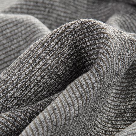 Bavlněný úplet plastický vzor proužků šedá zelená