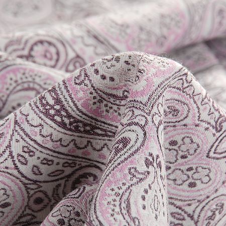 Žakárová látka kašmírový paisley vzor růžová