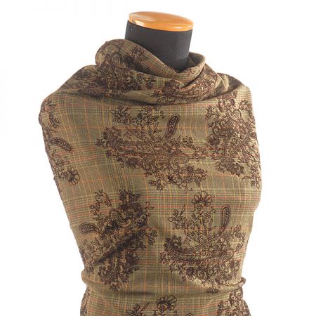 Kostýmová látka Esterhazy flock paisley zelená