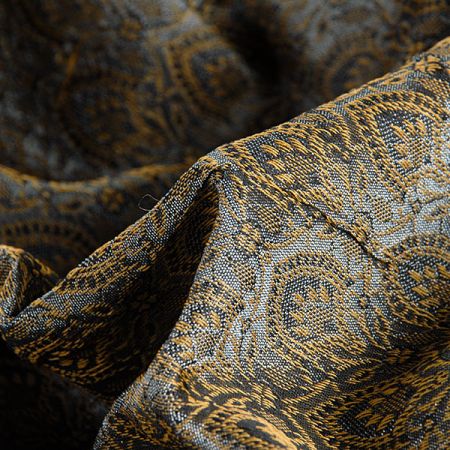 Hedvábný brokát šanžán zlatošedý