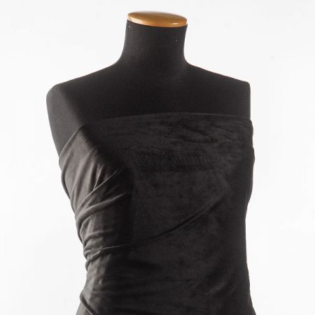 Samet pružný velur černý