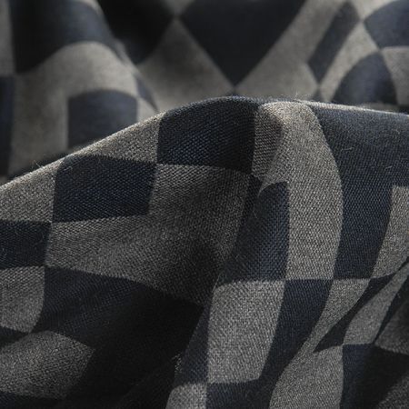 Kostýmová viskozová látka čtverce modrá/antracit