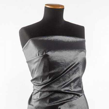 Taft pružný stříbrný