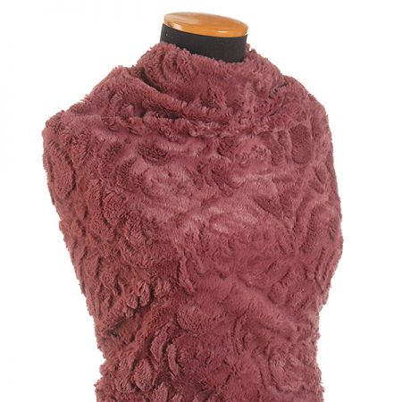 Imitace kožešiny květinový vzor starorůžová