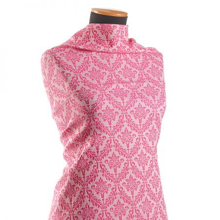 Žakárová látka ornament sytě růžová