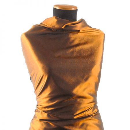 Taft kreš jemný šanžán tm.měděný-černý