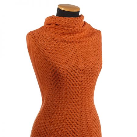 Pletenina imitující ručně pletený svetr oranžová