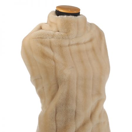 Imitace kožešiny norek krémovohnědá/pruhy