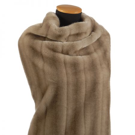 Imitace kožešiny norek béžovošedý/pruhy