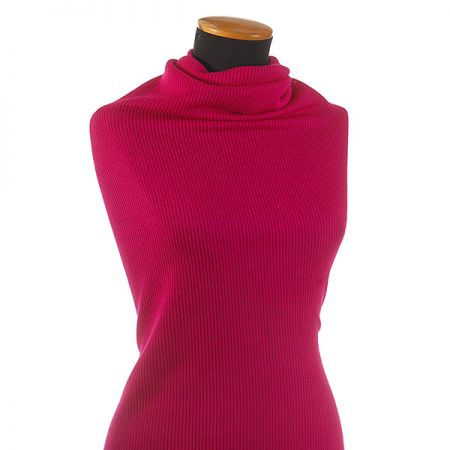 Pletenina žebrový vzor fuchsiová