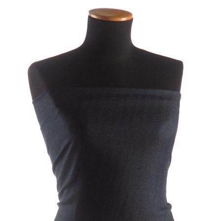 Vlněná látka kostýmová vzor rybí kost tm.modrá