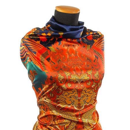 Atlas vzor draci/květy