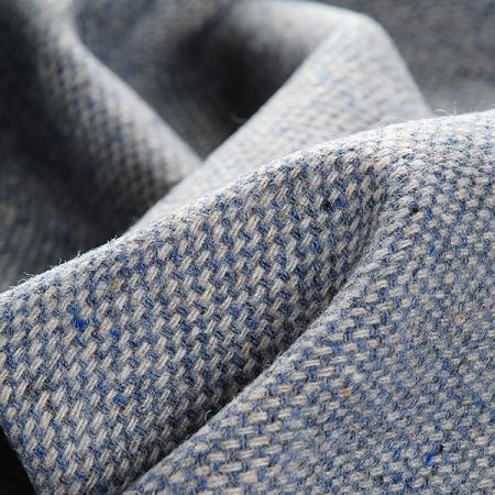 Vlněná látka tvíd kostýmová modrá/šedá