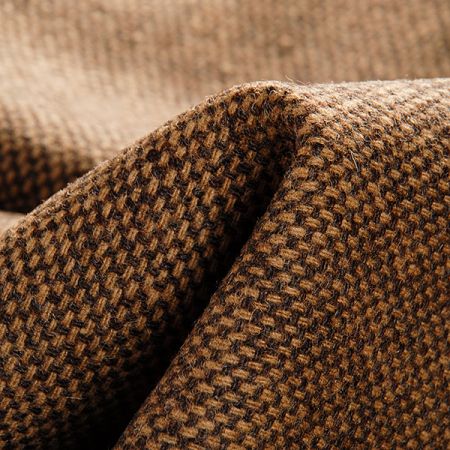 Vlněná látka tvíd kostýmová sv. hnědá/tm. hnědá