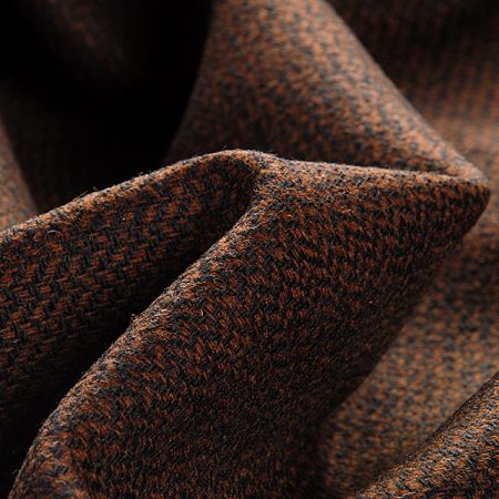 Vlněná látka rybí kost černohnědá