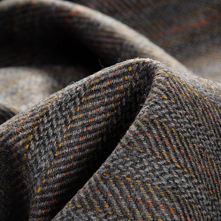 Vlněná látka kostýmová vzor proužků šedočerná