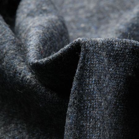 Vlněná látka tvíd modročerná hutnější vazby