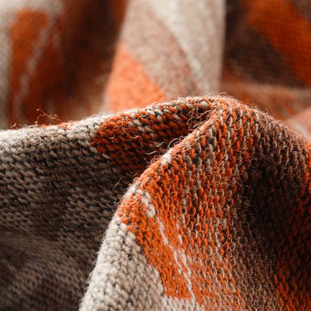 Vařená vlna etno vzor rezavá/hnědá