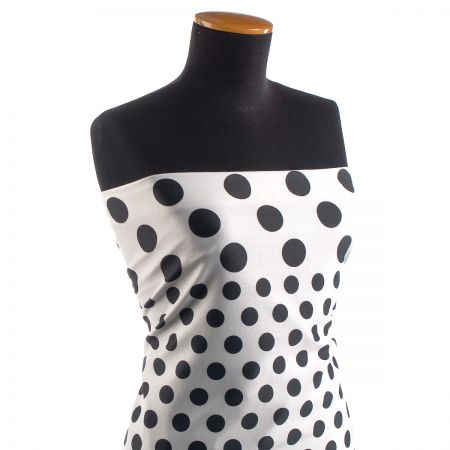 Úplet středně silný Punto tisk puntíky černobílé