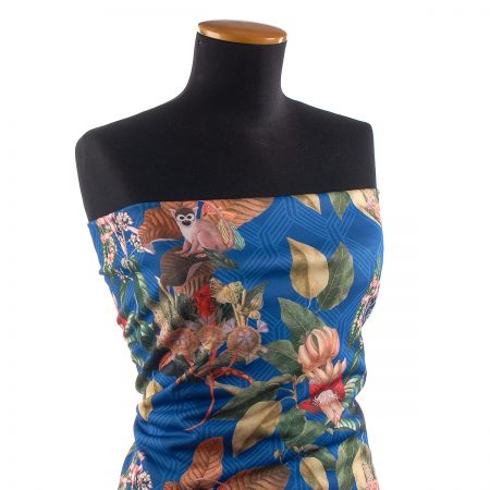 Úplet středně silný Punto tisk opice petrol