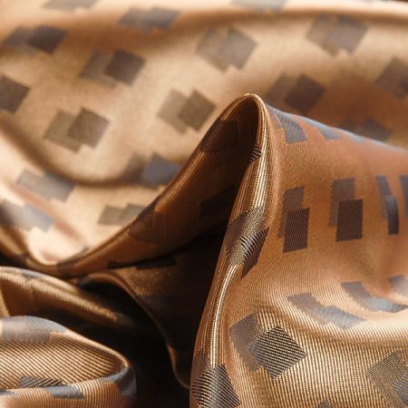 Podšívka taftová žakár kostky zlatohnědá