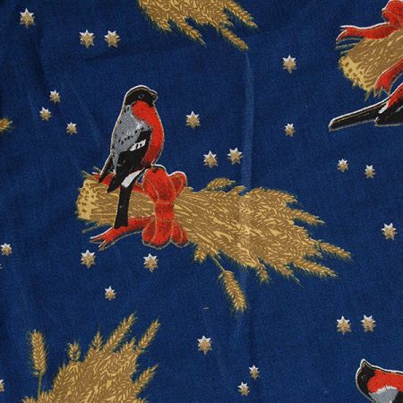 Bavlněná látka vánoční ptáček/hvězdičeky/klasy
