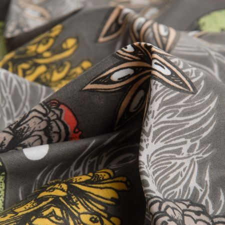 DÁREK - Látka vánoční vzor šedá 50x160 cm