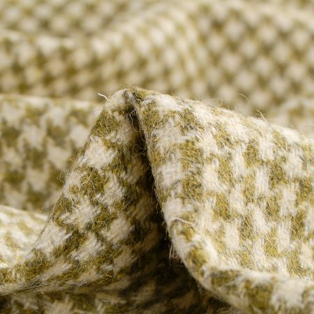 Vlněná kostýmová látka pepito zelená/smetanová