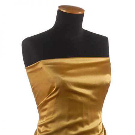 Satén taft pružný zlatý