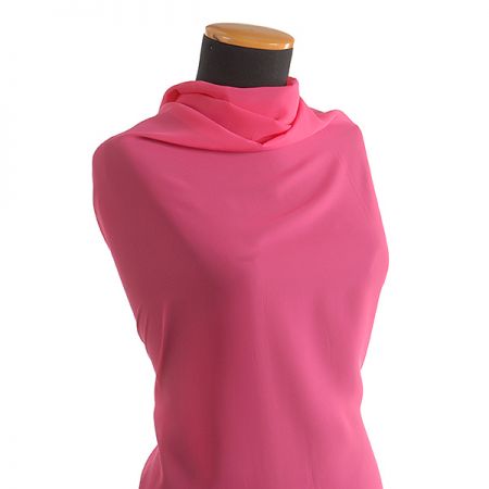 Šifon jednobarevný hladký sytě růžový