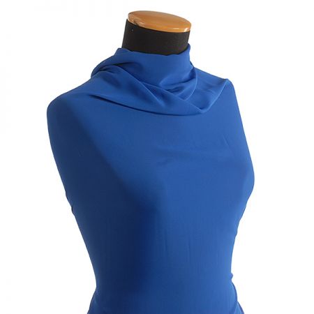 Šifon jednobarevný hladký modrý