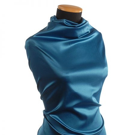 Pružný satén hladký tm.tyrkys