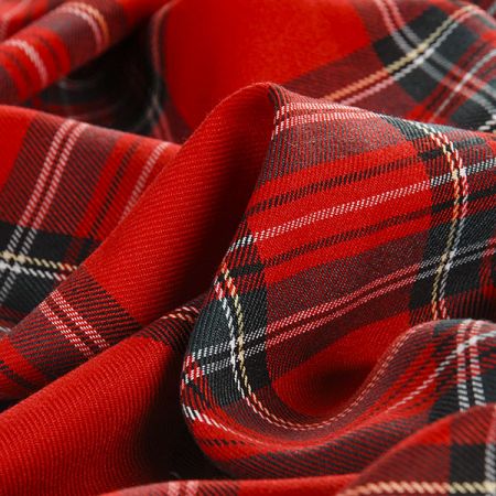 Kostýmová látka vzor kostky tartan červená