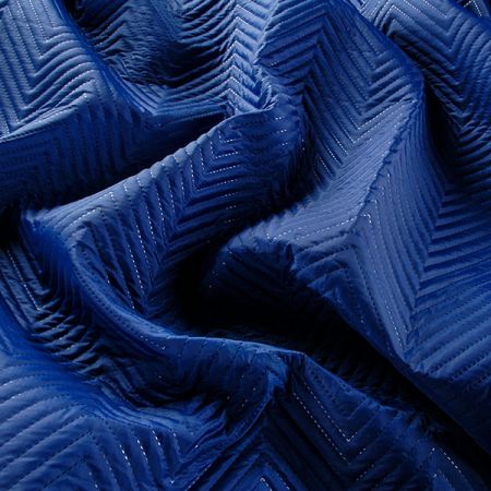 Prošev saténový černý/modrý geometrický vzor