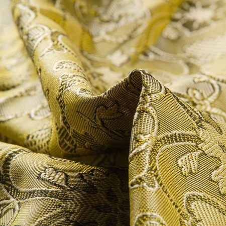 Hedvábný borkát šanžán ornamenty zelený