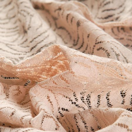 Krajka vzorový tyl s bordurou hrubé krajky tělová